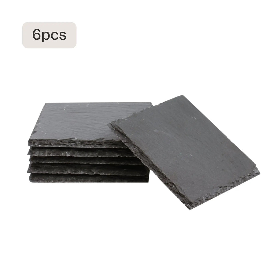 Stone Slate Coasters Square Black (6pcs / 24pcs) by LaserPecker