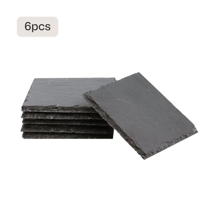Stone Slate Coasters Square Black (6pcs / 24pcs) by LaserPecker
