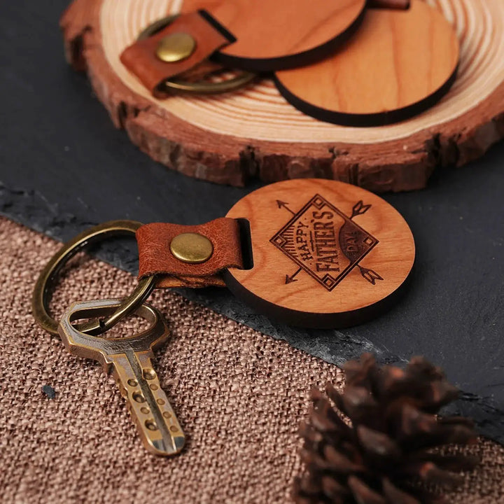 DIY Cherry Wood Circular Keychain (10pcs / 20pcs) by LaserPecker