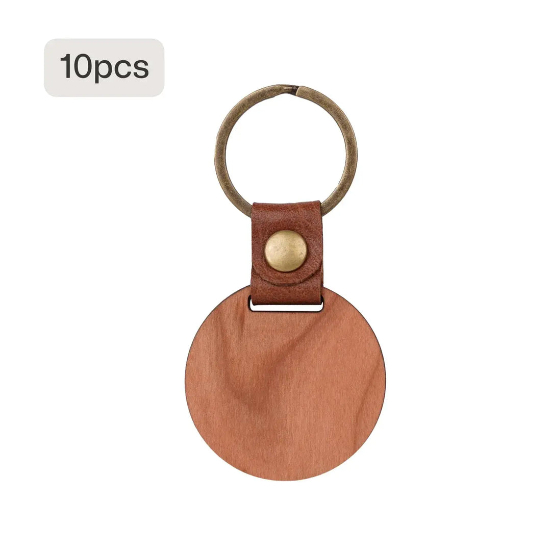 DIY Cherry Wood Circular Keychain (10pcs / 20pcs) by LaserPecker
