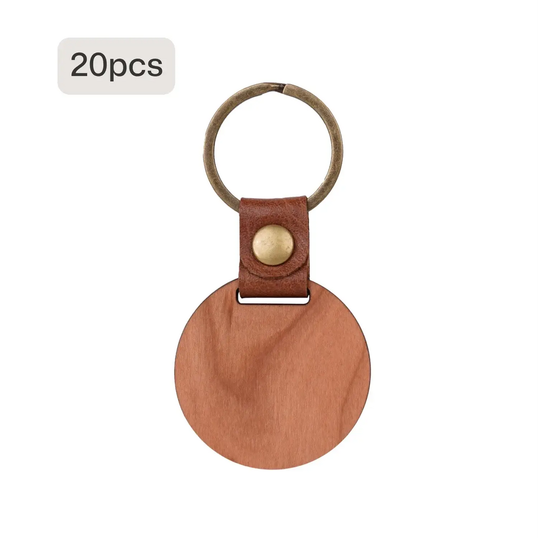 DIY Cherry Wood Circular Keychain (10pcs / 20pcs) by LaserPecker
