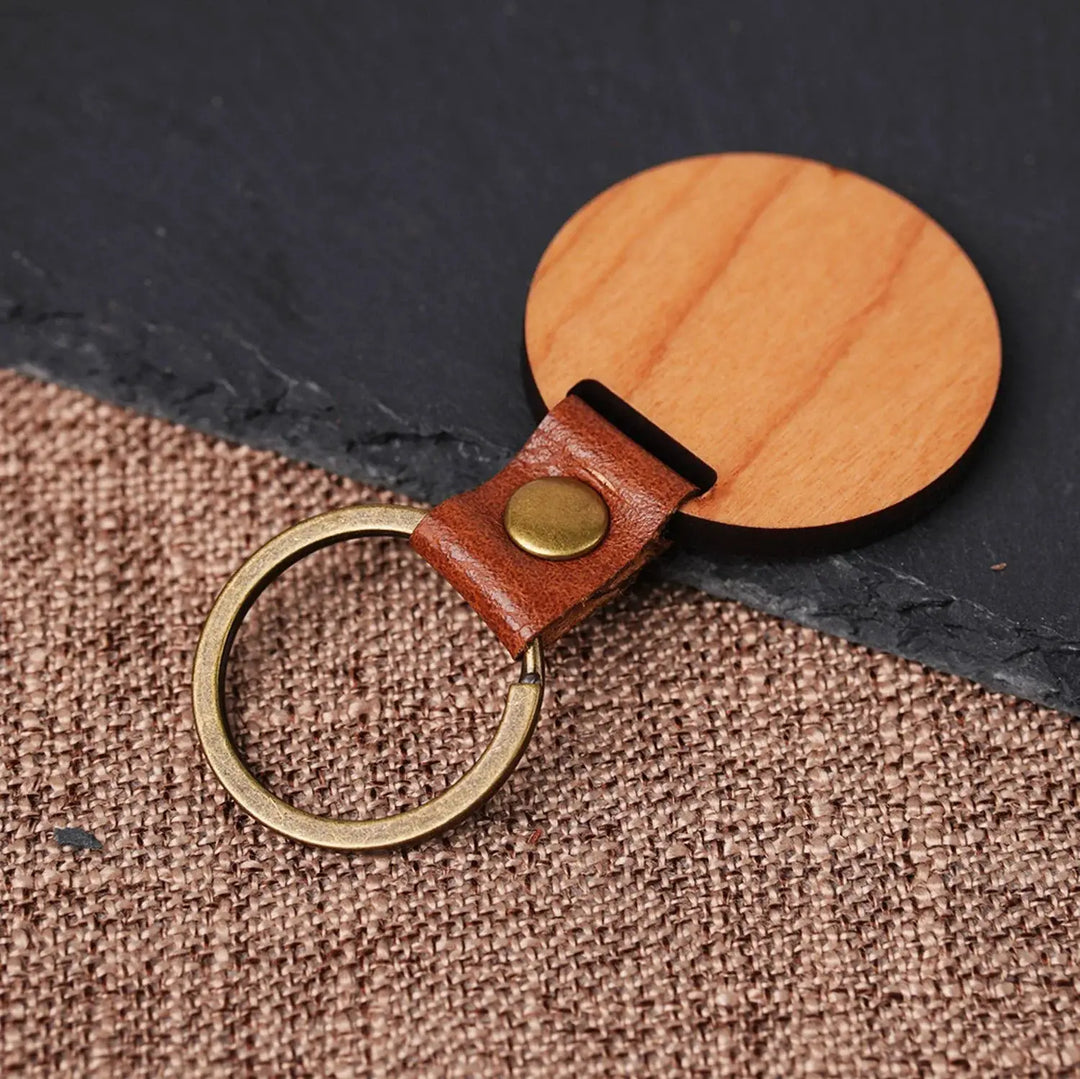 DIY Cherry Wood Circular Keychain (10pcs / 20pcs) by LaserPecker