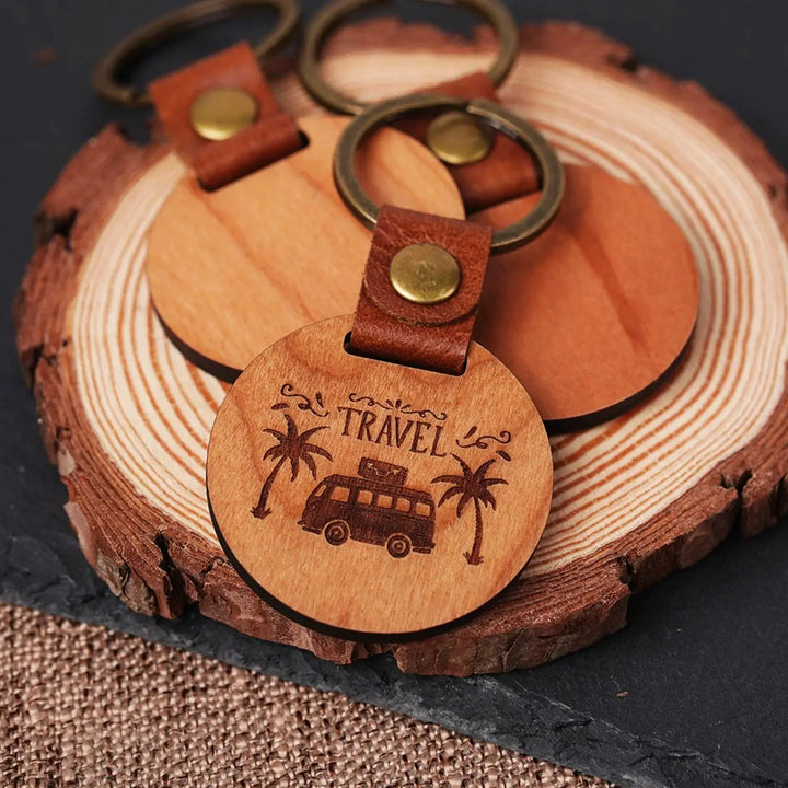 DIY Cherry Wood Circular Keychain (10pcs / 20pcs) by LaserPecker