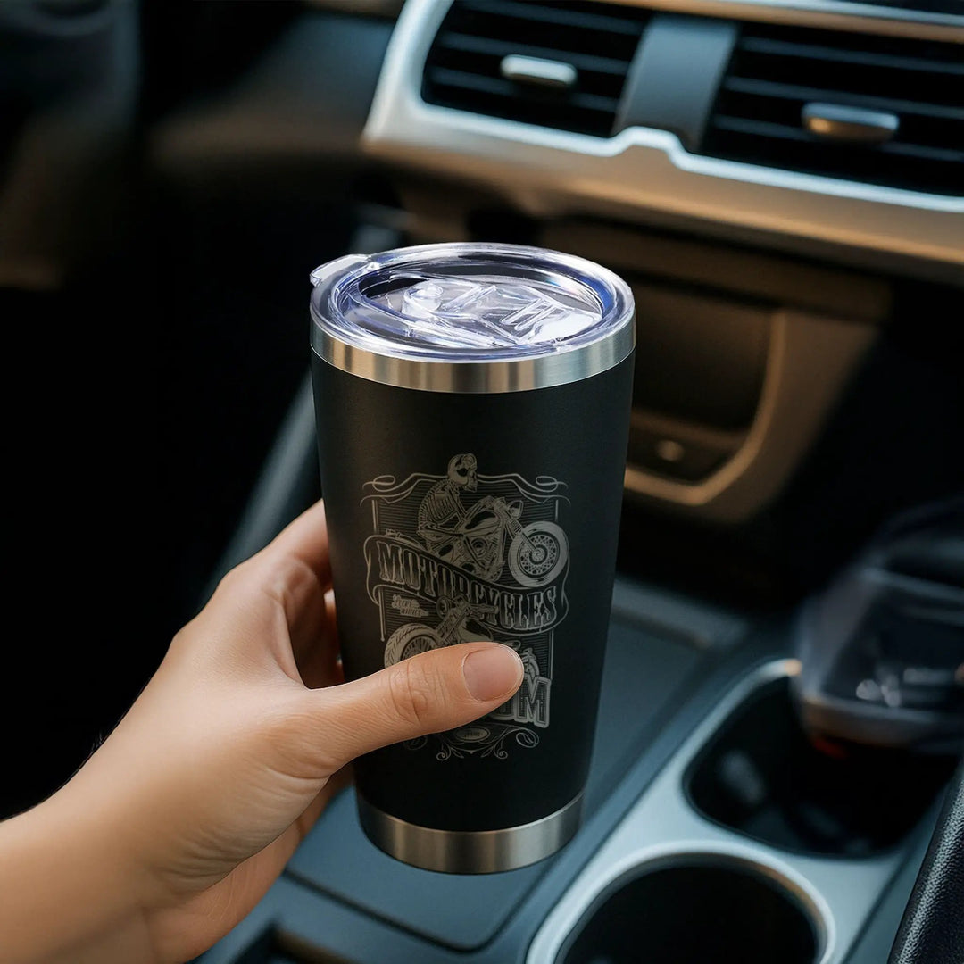 20oz Coated Stainless Steel Tumbler with Lid (1pcs / 2pcs) by LaserPecker