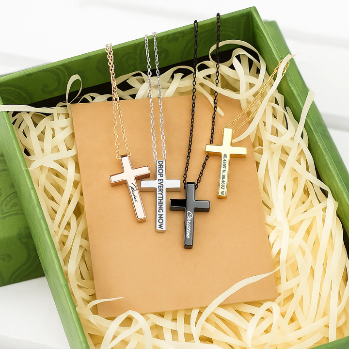 Stainless Steel Cross Pendant Necklace (8pcs) by LaserPecker