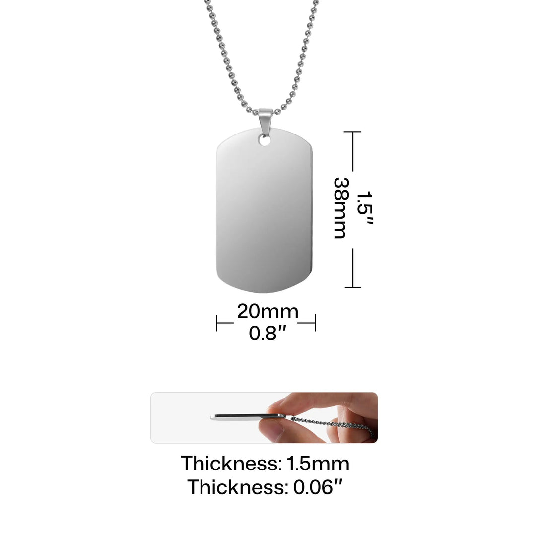 Stainless Steel Army Pendant Necklace / Dog Tag (8pcs) by LaserPecker