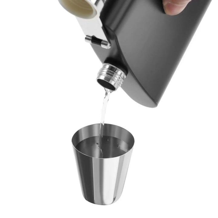 Stainless Steel Hip Flask with Funnel and Cups (6 oz) by LaserPecker
