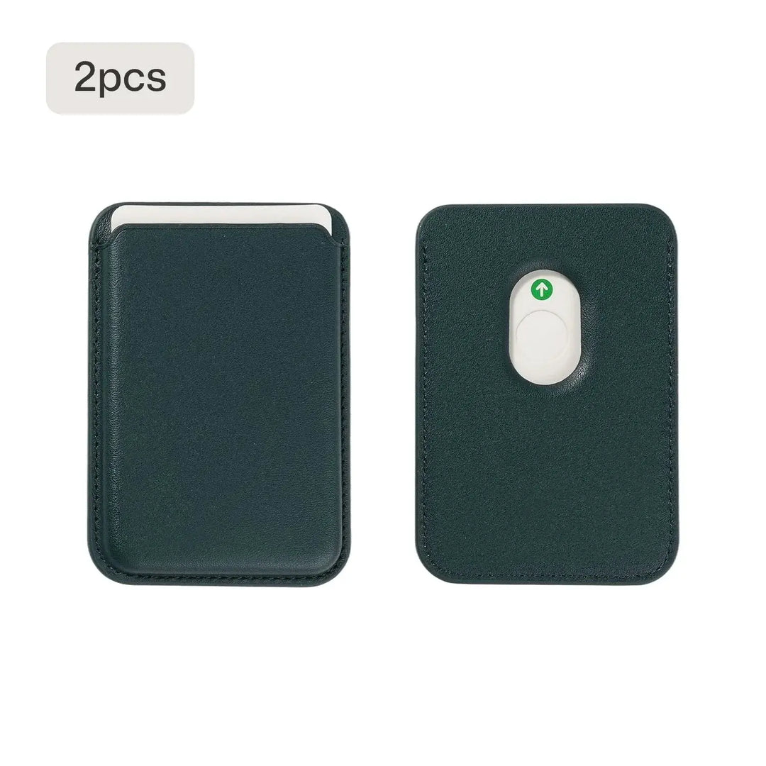 Magnetic Leather Card Holder for iPhone (2 pcs) by LaserPecker