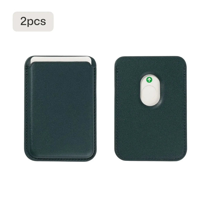 Magnetic Leather Card Holder for iPhone (2 pcs) by LaserPecker