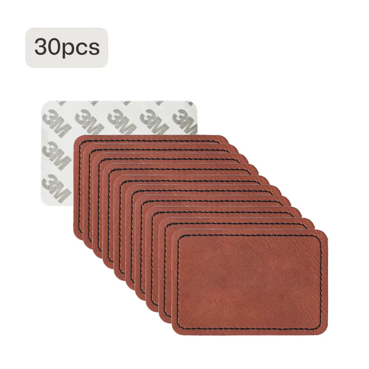 Blank Rectangular PU Leather Labels / Tags (30pcs) by LaserPecker