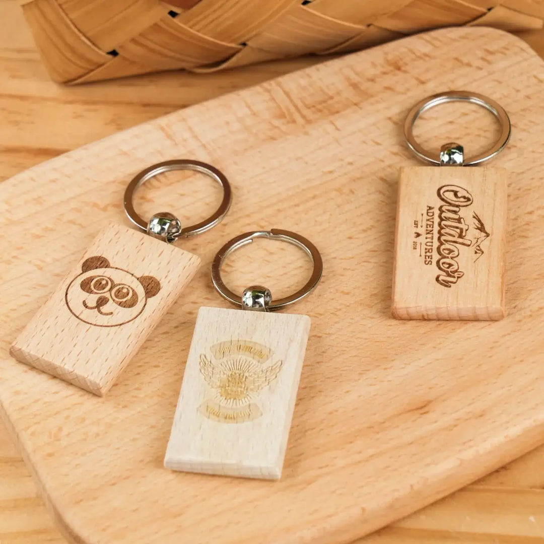 Blank Rectangular Wooden Keychain (20pcs / 40pcs) by LaserPecker