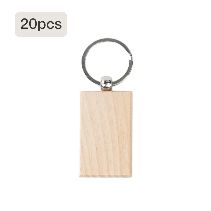 Blank Rectangular Wooden Keychain (20pcs / 40pcs) by LaserPecker