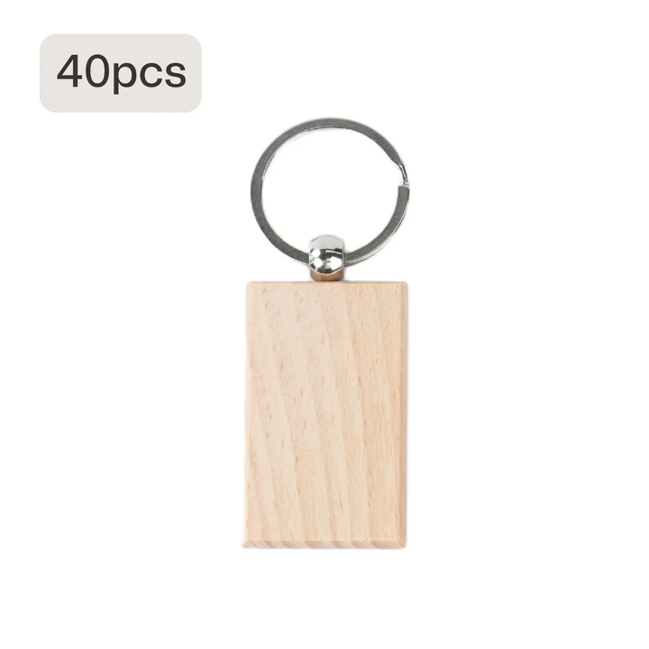 Blank Rectangular Wooden Keychain (20pcs / 40pcs) by LaserPecker