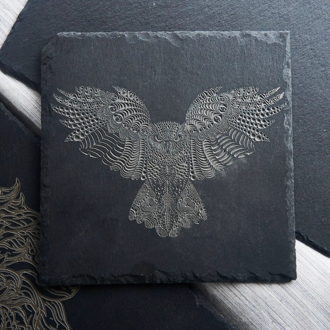 Stone Slate Coasters Square Black (6pcs / 24pcs) by LaserPecker