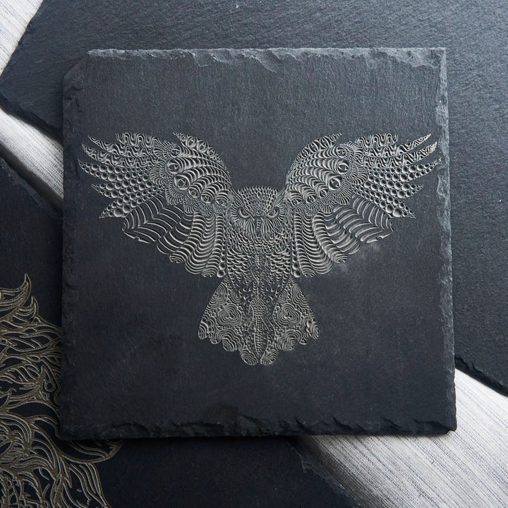 Stone Slate Coasters Square Black (6pcs / 24pcs) by LaserPecker