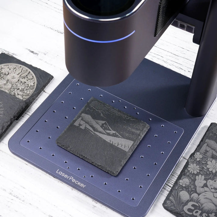 Stone Slate Coasters Square Black (6pcs / 24pcs) by LaserPecker