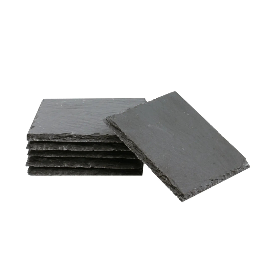 Stone Slate Coasters Square Black (6pcs / 24pcs) by LaserPecker