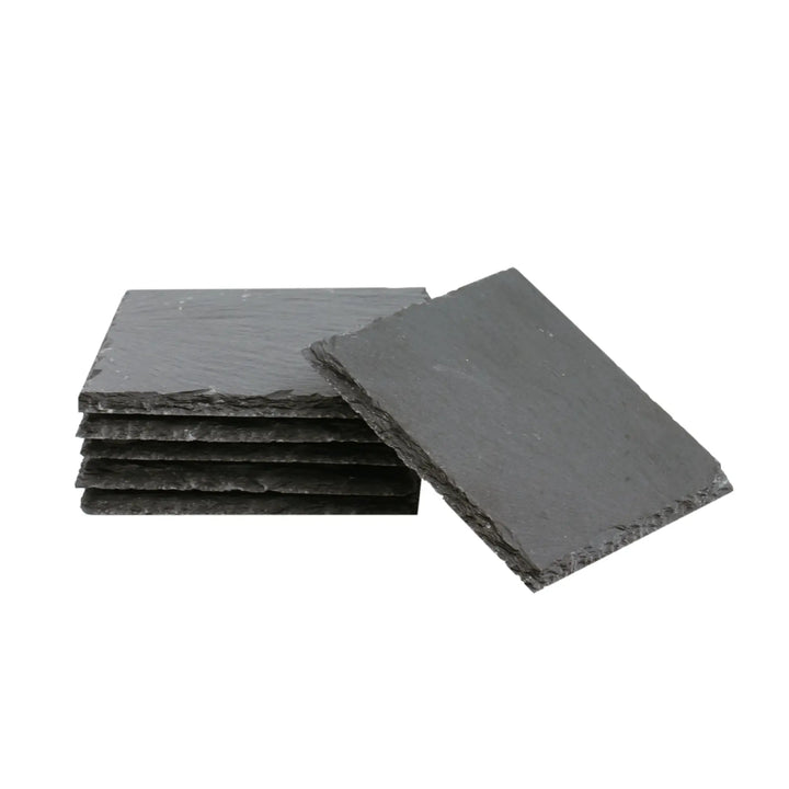 Stone Slate Coasters Square Black (6pcs / 24pcs) by LaserPecker