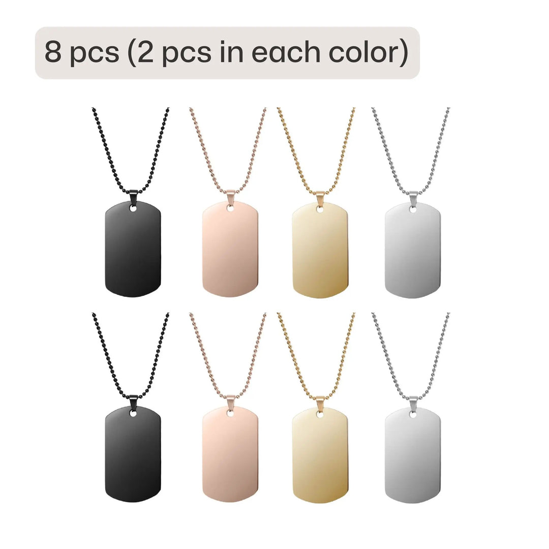 Stainless Steel Army Pendant Necklace / Dog Tag (8pcs) by LaserPecker
