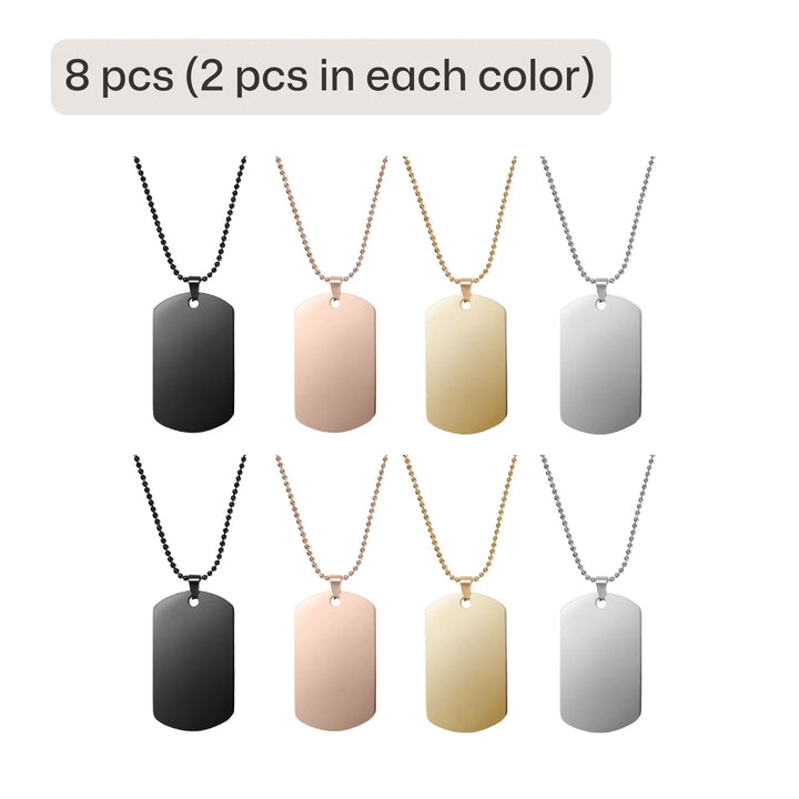 Stainless Steel Army Pendant Necklace / Dog Tag (8pcs) by LaserPecker