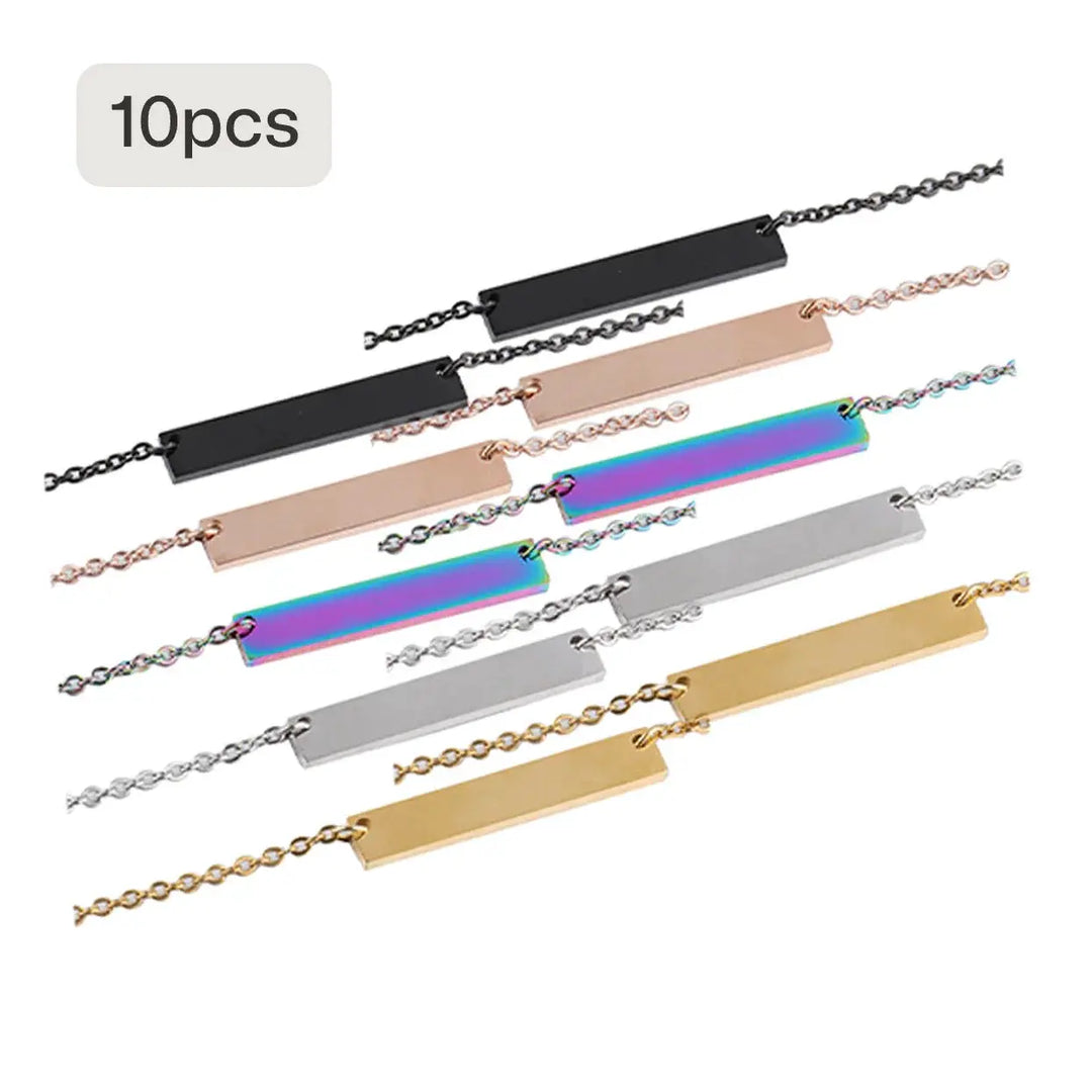 Stainless Steel Horizontal Bar Necklace (10pcs) by LaserPecker
