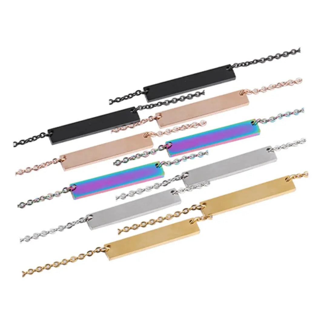 Stainless Steel Horizontal Bar Necklace (10pcs) by LaserPecker