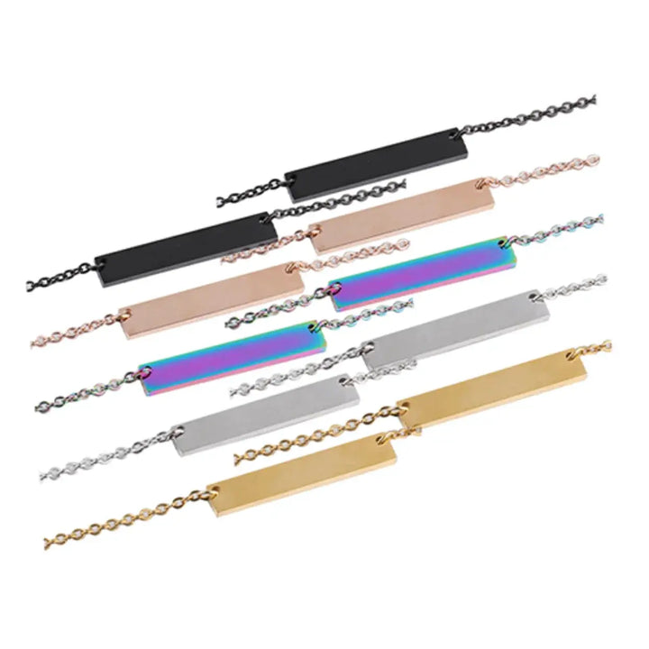 Stainless Steel Horizontal Bar Necklace (10pcs) by LaserPecker