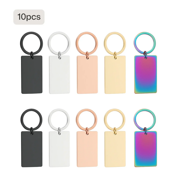 Stainless Steel Rectangular Keychain (10pcs) by LaserPecker