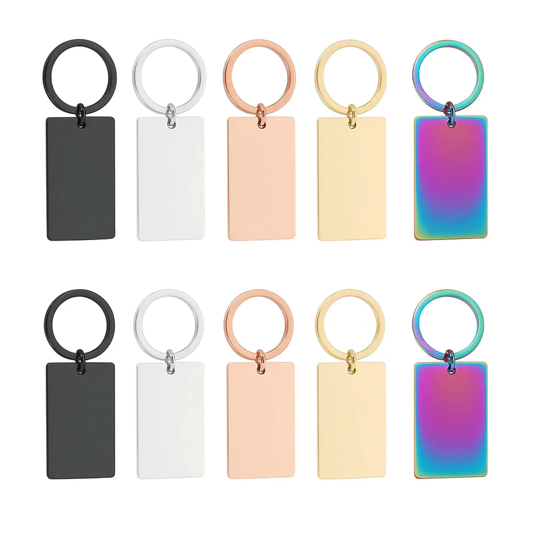 Stainless Steel Rectangular Keychain (10pcs) by LaserPecker