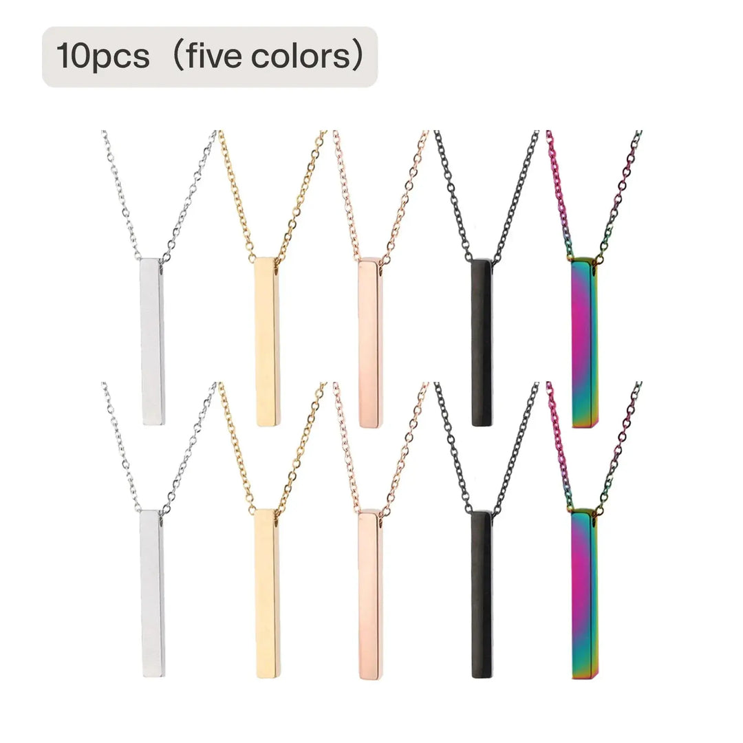 Stainless Steel Vertical Bar Necklace (10pcs) by LaserPecker
