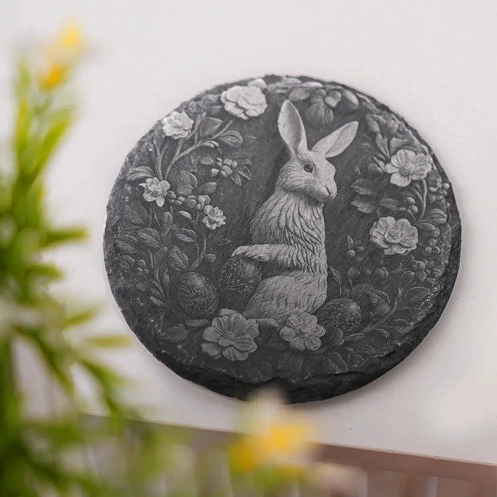 Stone Slate Coasters Circle Black (6pcs / 24pcs) by LaserPecker
