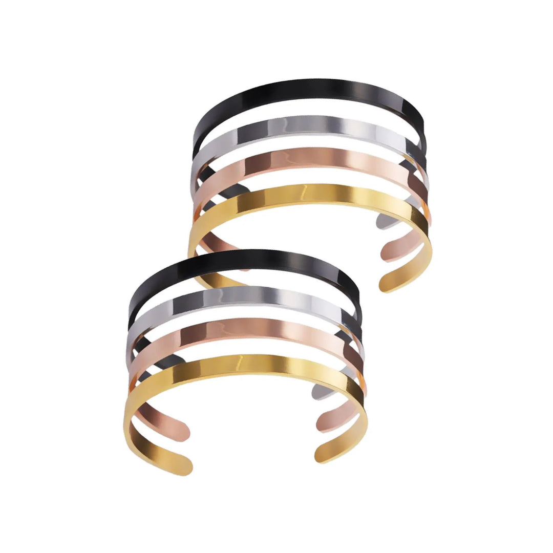 Stainless Steel Cuff Bracelets (8pcs) by LaserPecker