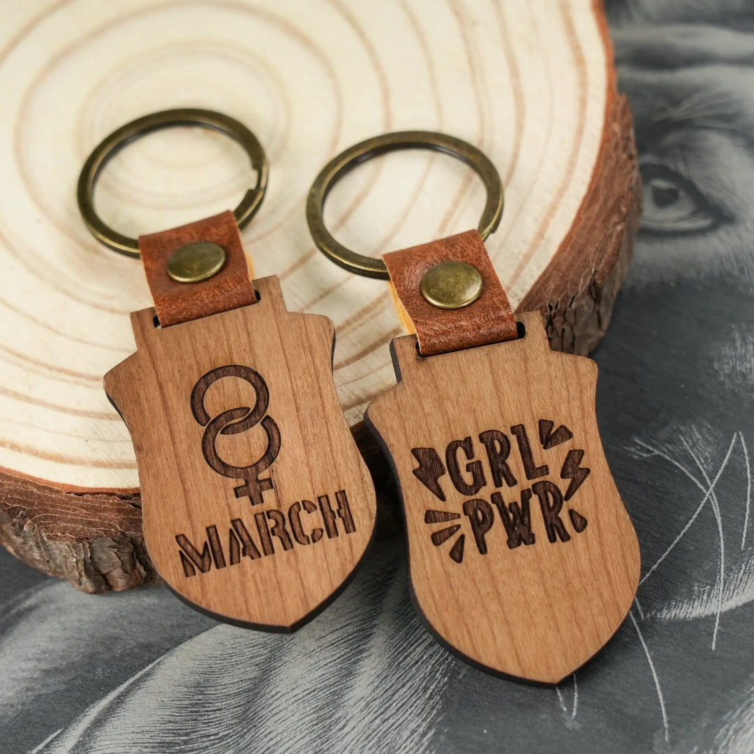 Blank Shield-shaped Wooden Keychains (10pcs / 20pcs) by LaserPecker