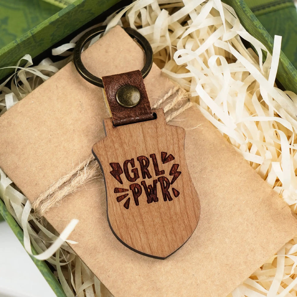 Blank Shield-shaped Wooden Keychains (10pcs / 20pcs) by LaserPecker
