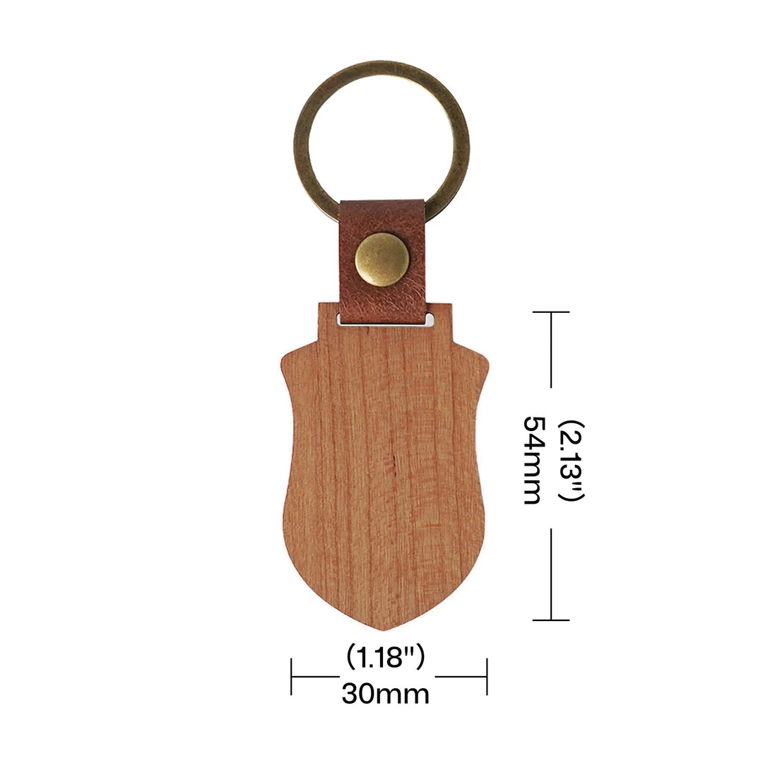 Blank Shield-shaped Wooden Keychains (10pcs / 20pcs) by LaserPecker