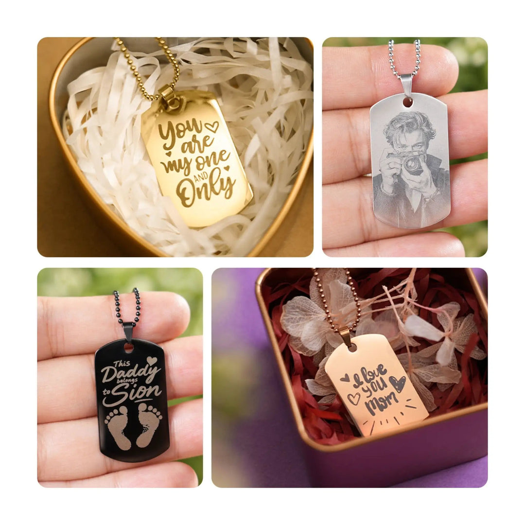 Stainless Steel Army Pendant Necklace / Dog Tag (8pcs) by LaserPecker