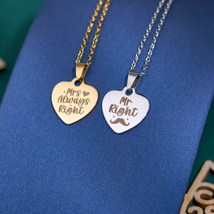 Stainless Steel Heart-Shaped Pendant Necklace (12pcs) by LaserPecker
