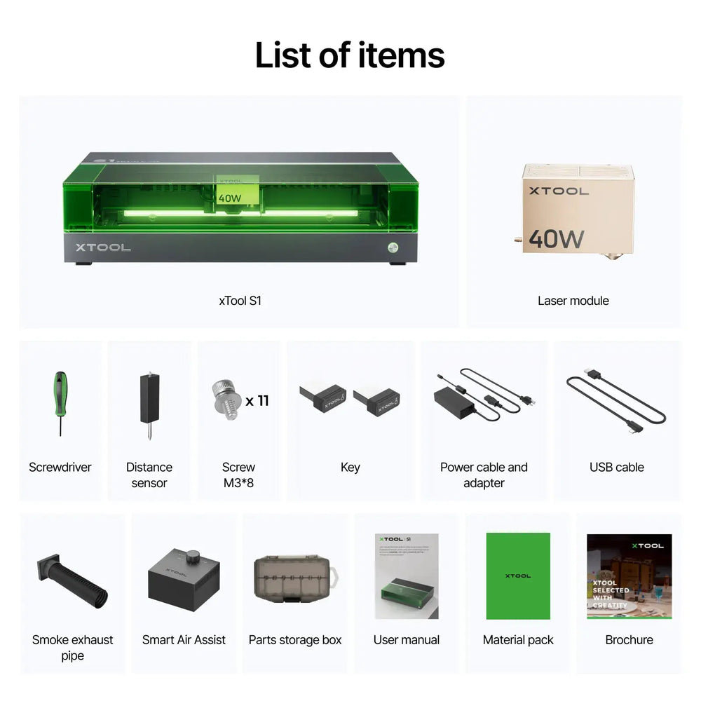 xTool S1 Enclosed Diode Laser Cutter by xTool