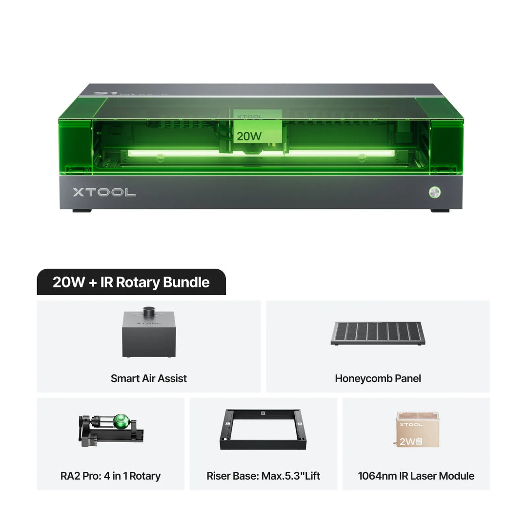 xTool S1 + 1064nm IR Laser Kit: Enclosed Diode Laser Engraver & Cutter by xTool