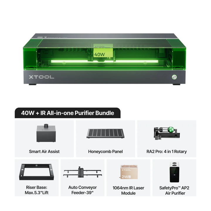 xTool S1 + 1064nm IR Laser Kit: Enclosed Diode Laser Engraver & Cutter by xTool