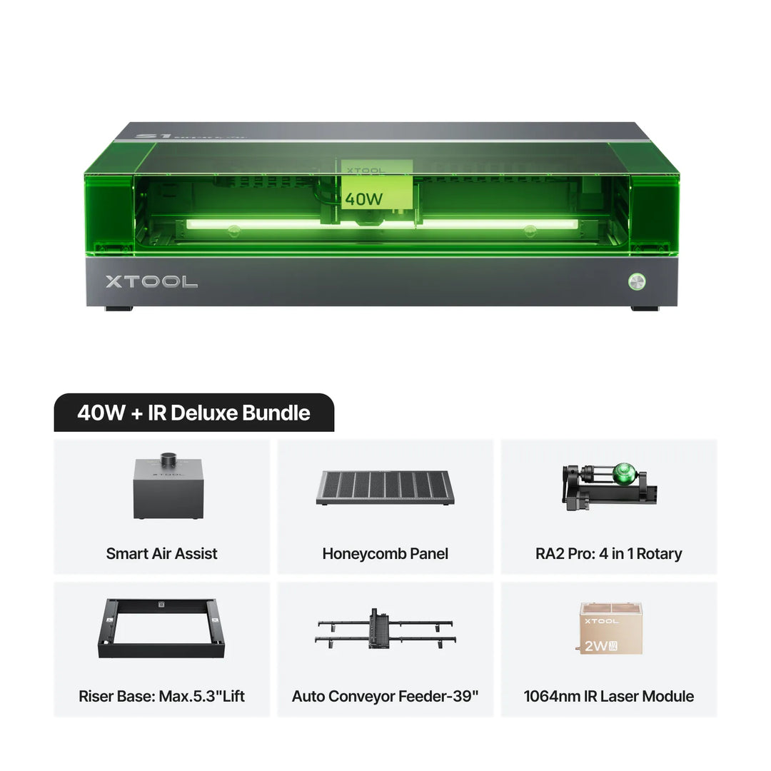 xTool S1 + 1064nm IR Laser Kit: Enclosed Diode Laser Engraver & Cutter by xTool