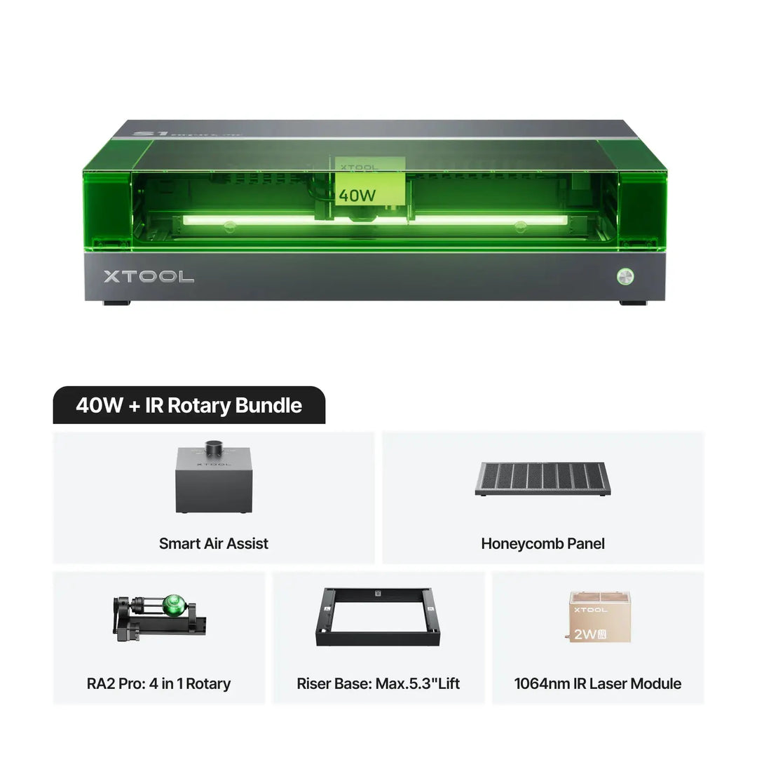 xTool S1 + 1064nm IR Laser Kit: Enclosed Diode Laser Engraver & Cutter by xTool