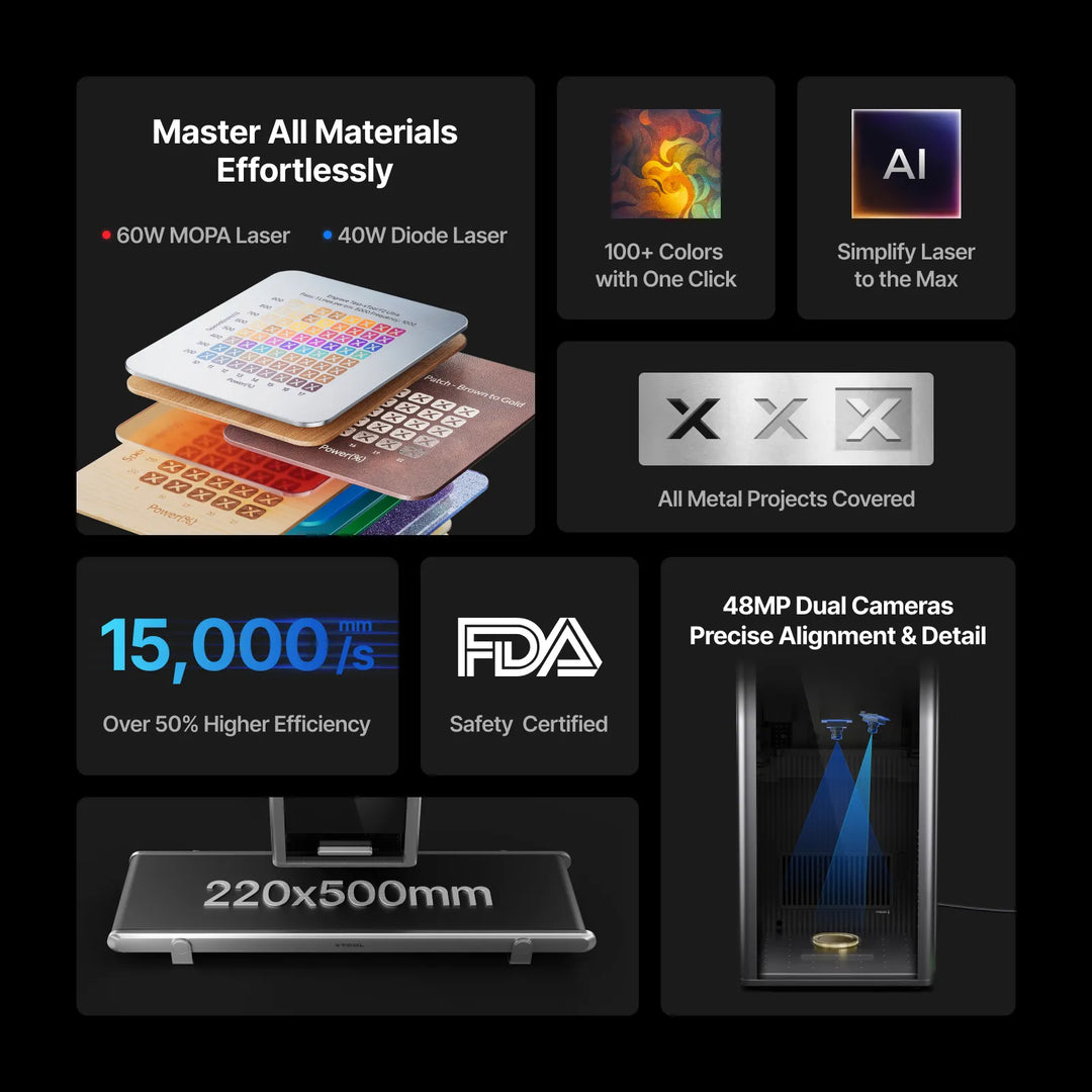 xTool F2 Ultra 60W MOPA & 40W Diode Dual Laser Engraver by xTool