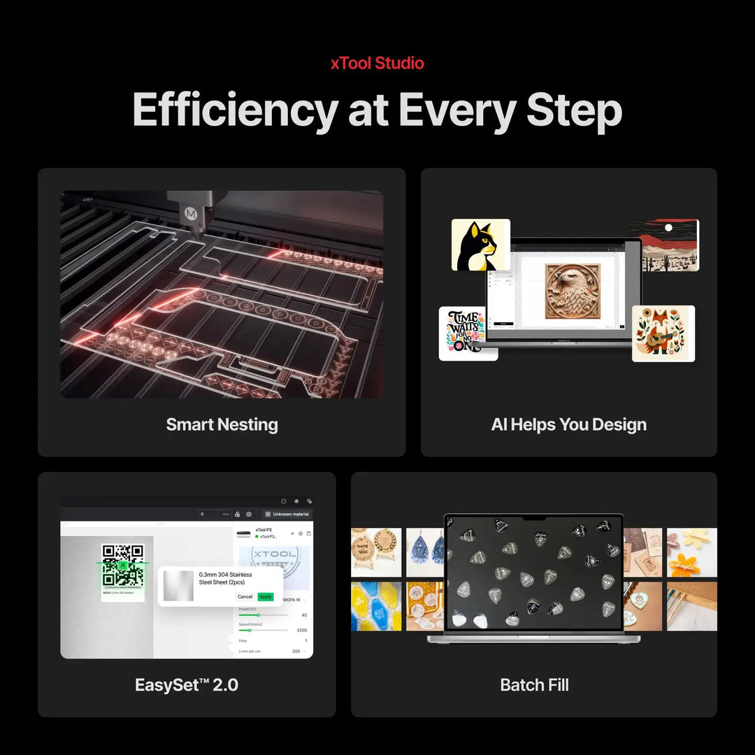 xTool P3 80W Flagship CO2 Laser Cutter with Intelligent Automation by xTool