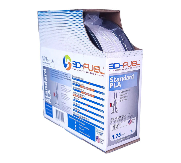 Standard PLA+, Brightest White, 1.75mm by 3D-Fuel
