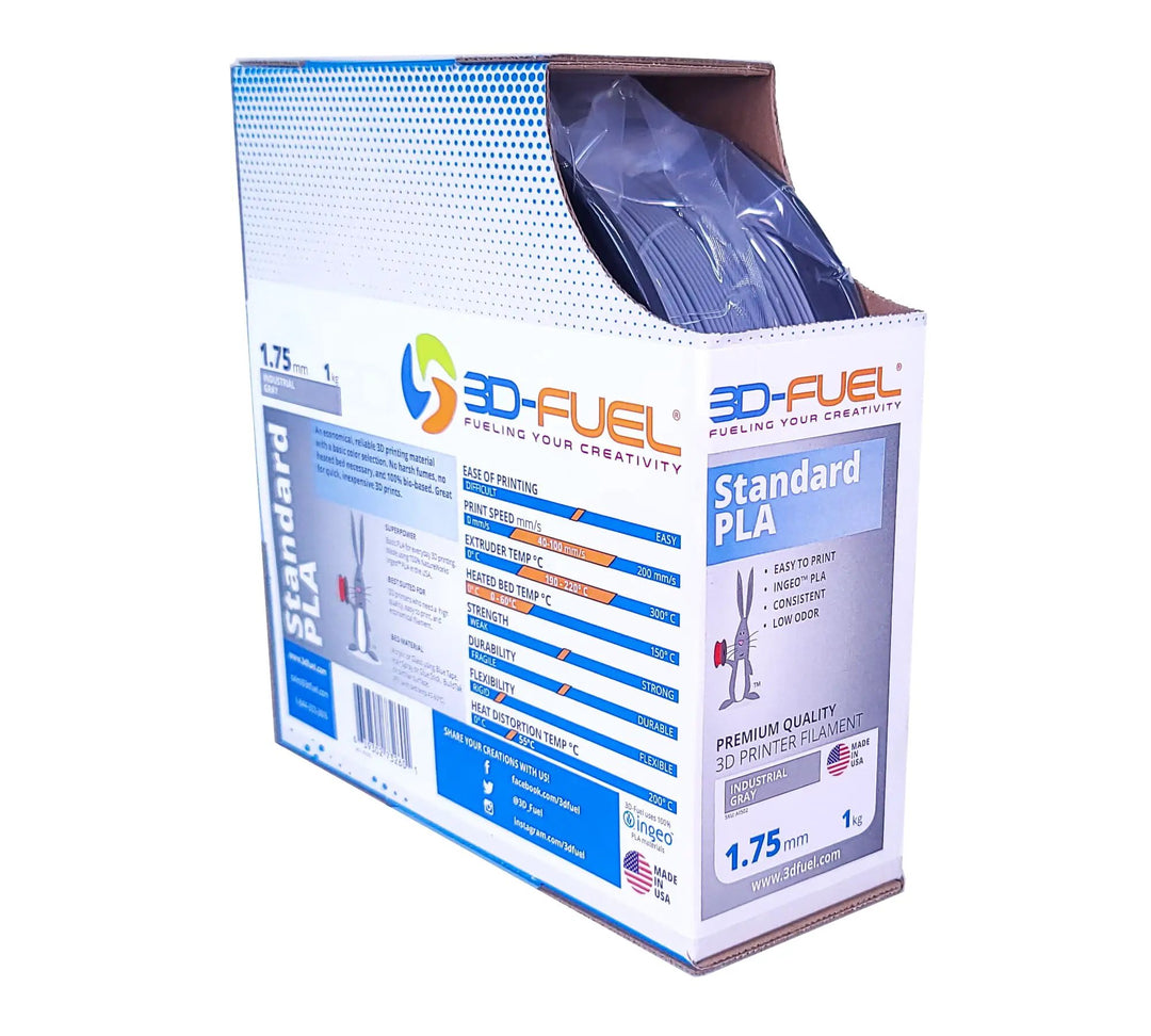 Standard PLA+, Industrial Gray, 1.75mm by 3D-Fuel