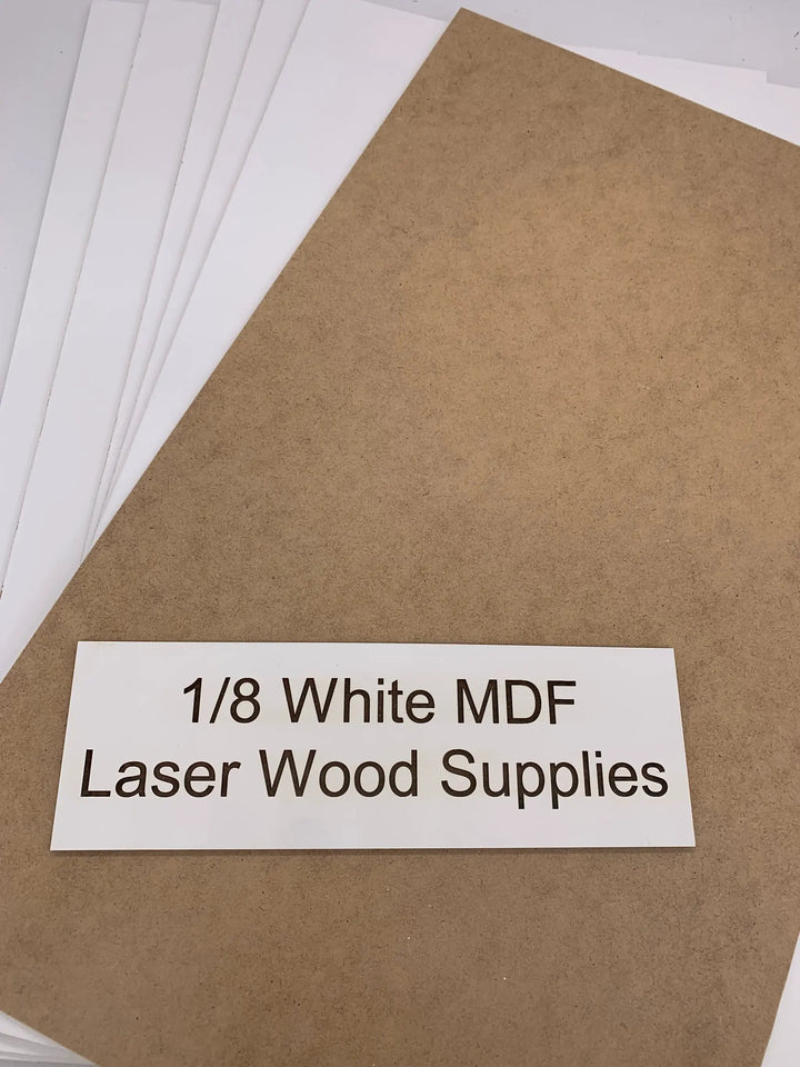 X-Large 1/8 White MDF Sheets / Large Sheets / Perfect for Mira9/Thunder/OMTech by Laser Wood Supplies